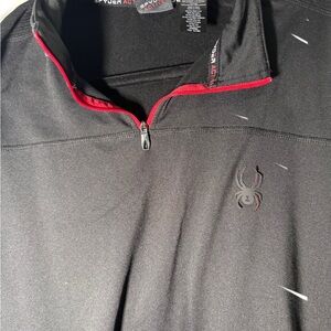 Spyder Active Men's Black Half zip with Red Trim